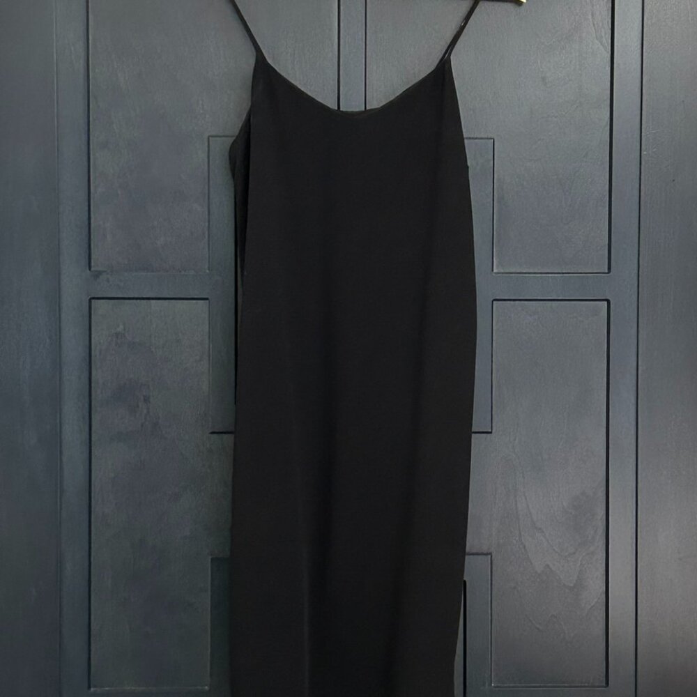 Vince Elegant Black Spaghetti Strap Slip Dress, Women's XS